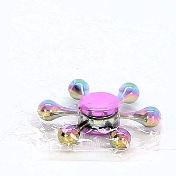 SCIONE Sada 6 kovových fidget spinnerů - duhové barvy pro dospělé i děti, s ultra otočnými ložisky