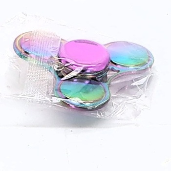 SCIONE Sada 6 kovových fidget spinnerů - duhové barvy pro dospělé i děti, s ultra otočnými ložisky