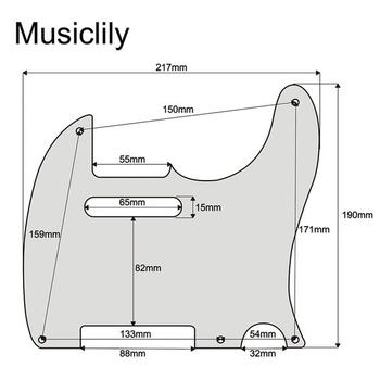 Musically Pre 5-dierkový Vintage TL pickguard, 3vrstvový, čierny