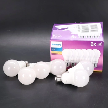Philips LED Classic E27 žárovky 6-balení (100 W), matné LED žárovky s teplým bílým světlem,