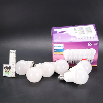 Philips LED Classic E27 žárovky 6-balení (100 W), matné LED žárovky s teplým bílým světlem,