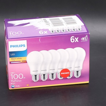 Philips LED Classic E27 žárovky 6-balení (100 W), matné LED žárovky s teplým bílým světlem,