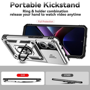 Magnetické pouzdro pro Xiaomi Poco X7 Pro 5G s kroužkem, ochranný kryt s krytkou objektivu, pouzdro