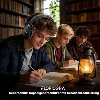 Chrániče sluchu Floriogra SNR 34dB, nastavitelné a pohodlné chrániče sluchu pro dospělé, skládací