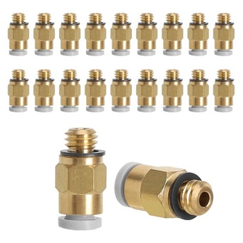 20 ks PC4-M6 PTFE hadicových konektorov, pneumatické konektory M6 - rýchlospojky pre 4mm PTFE