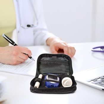 Penál Healeved pro diabetiky, cestovní organizér s více přihrádkami, přenosný, 15,4 x 11,4 x 3,5