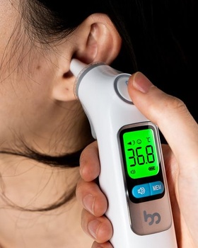 Ušný teplomer pre dospelých a deti, výsledky za 1 sekundu, vysoko presný ušný teplomer, pamäť na 30