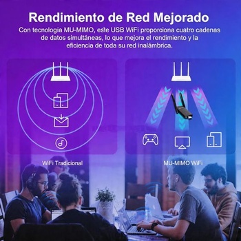 AC1300Mbps USB WiFi adaptér pre PC, WLAN prijímač, USB, externá WLAN anténa, nastaviteľná,