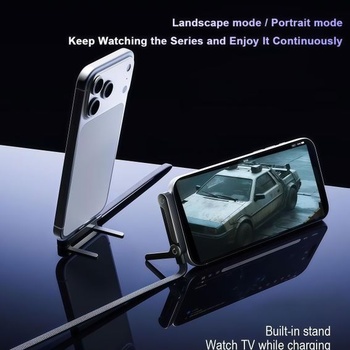 Nabíjací kábel 240 W USB-C so skladacím stojanom na telefón, 1,5m rýchlonabíjací kábel 2 v 1,