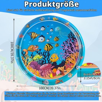 Vodná senzorická hracia podložka pre mačky, Nafukovacia chladiaca podložka pre mačky, Senzorická vodná