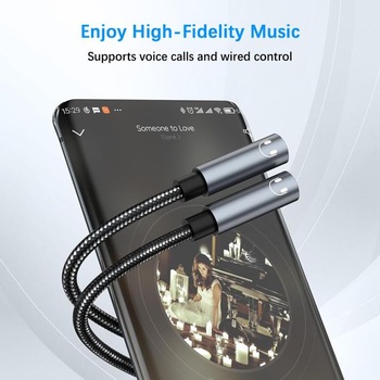 Adaptér Avigers USB-C na dva 3,5mm sluchátka, rozbočovač 1 na 2 USB-C na dva 3,5mm sluchátka