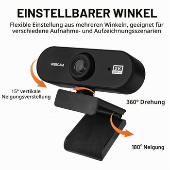 Webová kamera 2K 30 FPS, webová kamera s mikrofónom Full HD 1080P PC kamera