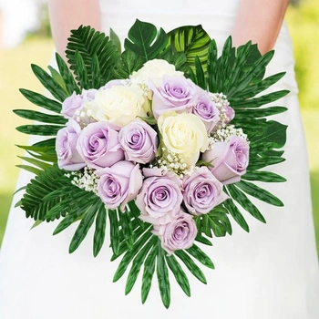 50 tropických listových dekorácií, zelené palmové listy, umelá rastlina monstera, palmové listy sa