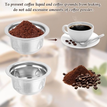 Znovupoužiteľné kapsule pre kávovary Nespresso, nerezová oceľ. Znovupoužiteľné kávové kapsule s
