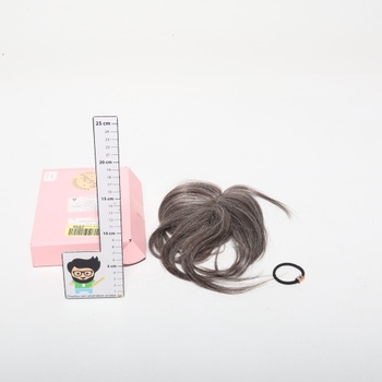 Flufymooz Príčesok z pravých ľudských vlasov pre ženy, 26 cm, 100% pravý ľudský vlasový ozdobný
