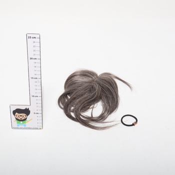 Flufymooz Príčesok z pravých ľudských vlasov pre ženy, 26 cm, 100% pravý ľudský vlasový ozdobný