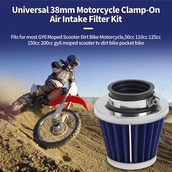 AHL 2dílný univerzální motocyklový vzduchový filtr, 39mm dvouvrstvý ocelový filtr kompatibilní s