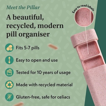 Organizér na pilulky PILLAR na 7 dní | Krabička na tablety s posuvným mechanismem | 7 přihrádek od