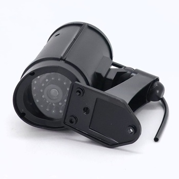 TIMESETL 2 Pack Maketa CCTV kamery s červenou blikajúcou LED falošnou bezpečnostnou kamerou - čierna