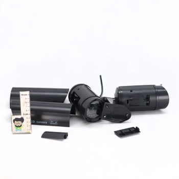 TIMESETL 2 Pack Maketa CCTV kamery s červenou blikající LED falešnou bezpečnostní kamerou – černá