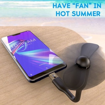 N NEWTOP Mini ventilátor, Micro-USB a USB-OTG, nastaviteľný, flexibilný, prenosný, cestovný