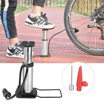 Nožná pumpa na bicykel, vysokotlaková mini podlahová pumpa s 45cm vzduchovou hadicou a ventilom pre