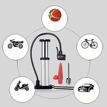 Nožná pumpa na bicykel, vysokotlaková mini podlahová pumpa s 45cm vzduchovou hadicou a ventilom pre