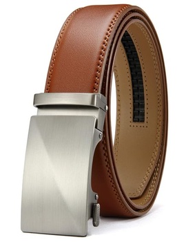 Pánsky kožený opasok CHAOREN Automatic, šírka 35 mm, nastaviteľný, mosadzná pracka - svetlo hnedý,