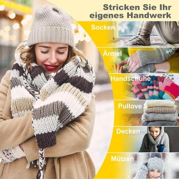 Sada 6 kruhových pletacích ihlíc Aeelike z nerezovej ocele, 40 cm, ergonomické pletacie ihlice,