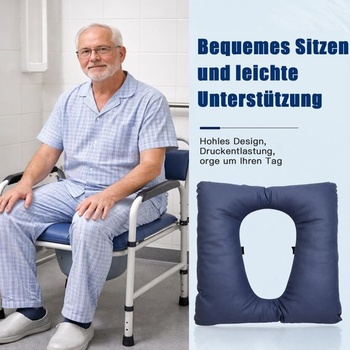 Antidekubitní polštář na toaletní křeslo a invalidní vozík, antidekubitní sedák s prohlubní,