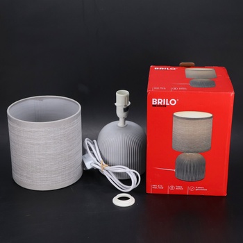 Briloner - Stolová lampa s látkovým tienidlom, káblový vypínač, keramická základňa, lampa do