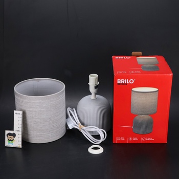 Briloner - Stolová lampa s látkovým tienidlom, káblový vypínač, keramická základňa, lampa do