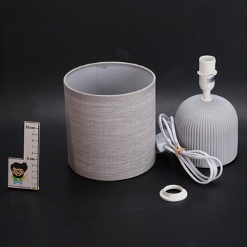 Briloner - Stolová lampa s látkovým tienidlom, káblový vypínač, keramická základňa, lampa do