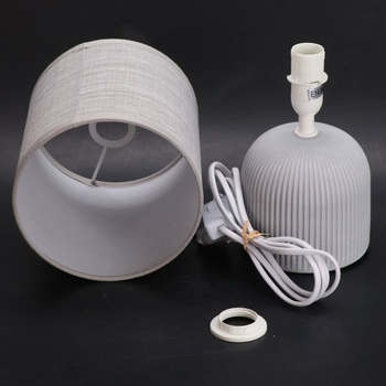 Briloner - Stolová lampa s látkovým tienidlom, káblový vypínač, keramická základňa, lampa do