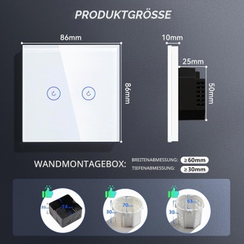 Chytrý vypínač světel Bseed GL86TSI21W*2