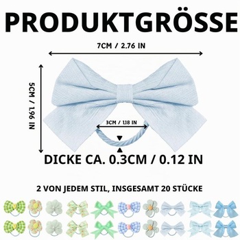 20 kusů modrozelených gumiček do vlasů pro dívky