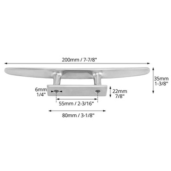 QWORK® 200mm nerezová oceľová úchytka 316, plochá s 2 otvormi, extrémne odolná proti korózii, slané