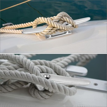 QWORK® 200mm nerezová oceľová úchytka 316, plochá s 2 otvormi, extrémne odolná proti korózii, slané