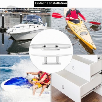 QWORK® 200mm nerezová oceľová úchytka 316, plochá s 2 otvormi, extrémne odolná proti korózii, slané