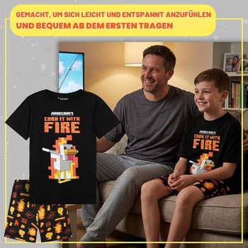 Minecraft pyžamo pro chlapce a teenagery, vícebalení, letní krátký overal na spaní pro děti s