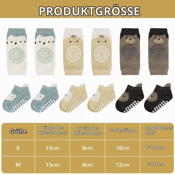 3 páry chráničov kolien pre bábätká a 3 páry detských ponožiek, sada na lezenie pre bábätká,