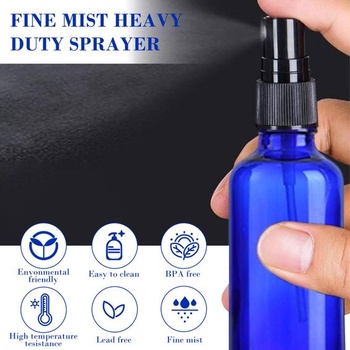 8 x 50ml sklenené rozprašovače, modrá prázdna parfémová rozprašovacia fľaštička s pumpičkou, znova