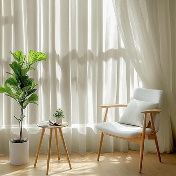 Záclony s očkami 140 x 220 cm 2 kusy