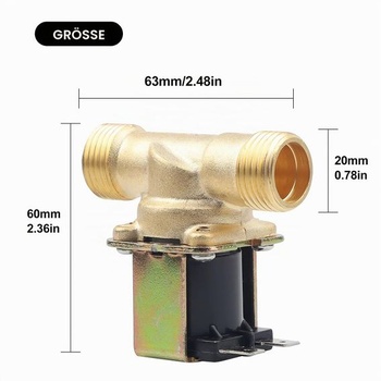 SWAWIS 1/2 palcový solenoidový ventil 230V mosadzný vodný ventil, 2 kusy, 1/2 palce, AC 230V, 2 kusy