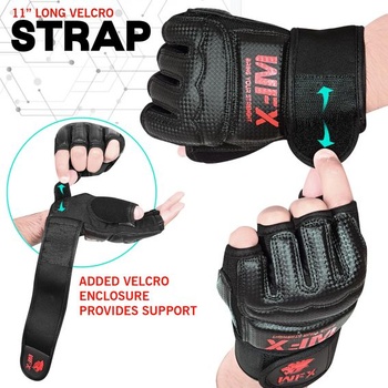 WFX MMA rukavice pro muže a ženy, půlprstové, karate rukavice, boxovací pytel, boxerské rukavice