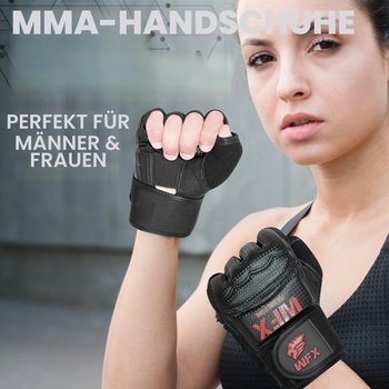 WFX MMA rukavice pro muže a ženy, půlprstové, karate rukavice, boxovací pytel, boxerské rukavice