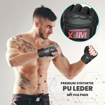 WFX MMA rukavice pro muže a ženy, půlprstové, karate rukavice, boxovací pytel, boxerské rukavice