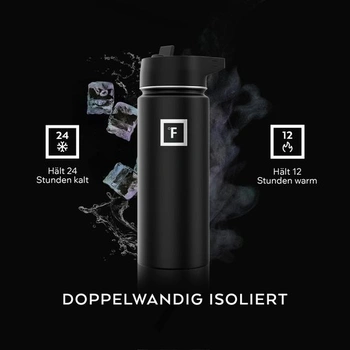 Nerezová láhev na vodu s brčkem - 650/950/1200/1800 ml - Vhodná pro sycené nápoje, nepropustná,