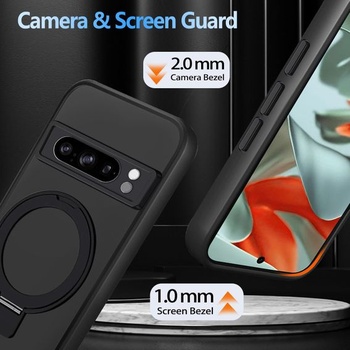 Puzdro na telefón Tawarror MagStand pre Google Pixel 9 Pro XL, matné priesvitné magnetické ochranné