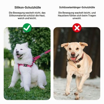 Držiak na obojok pre psov AirTag, púzdro na GPS pre psov AirTag, silikónový obojok proti strateniu,